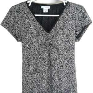 Motherhood Maternity Shortsleeve Top Black & White Size M Business Casual Blouse